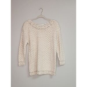 Vintage Colleen Collectibles Womens Small Ivory Hand Knit Sweater Quite Luxury